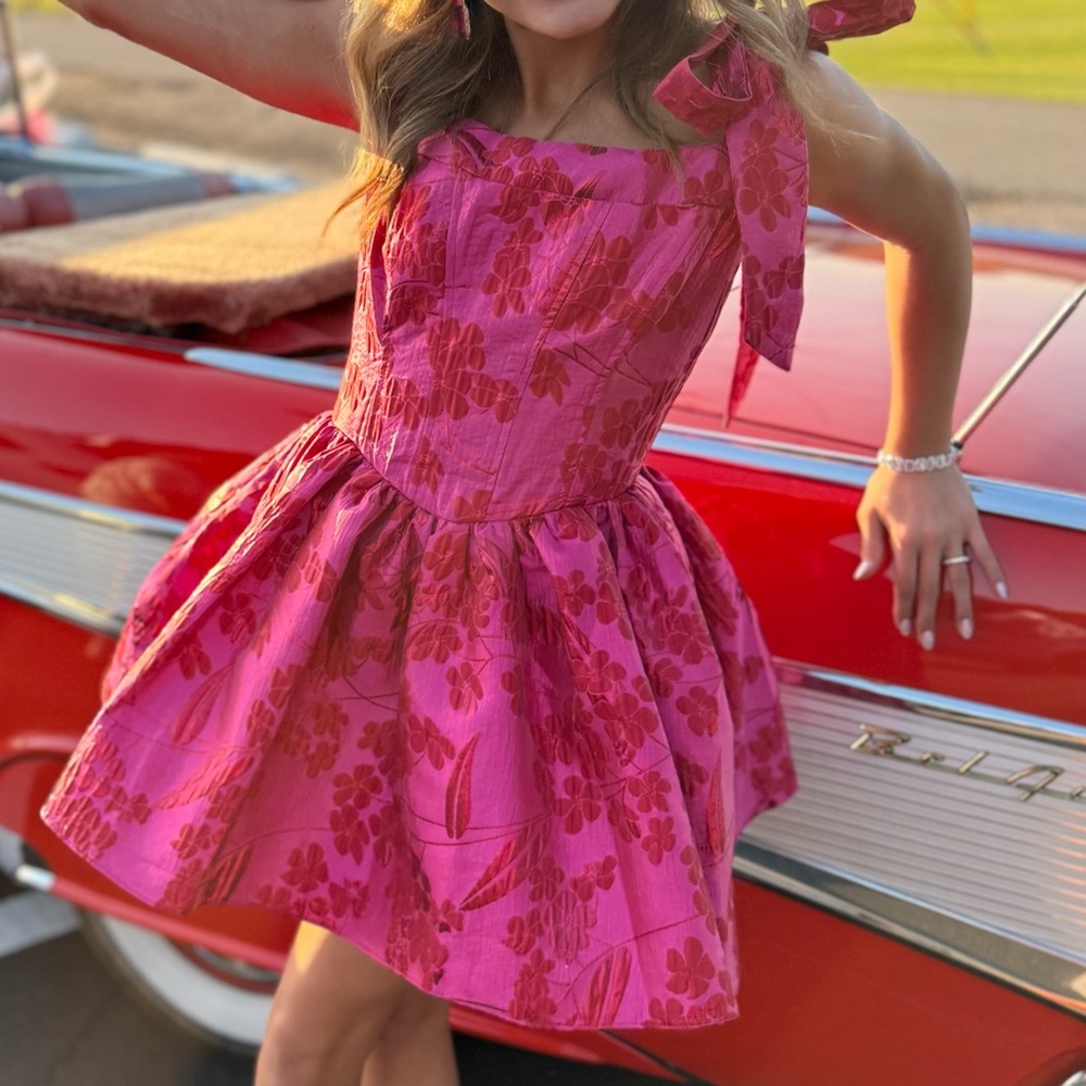 Pink Red Mini Dress